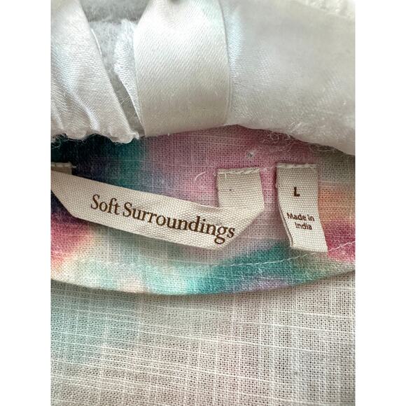 SOFT SURROUNDINGS | Embellished Sequin Tunic Top Watercolor Pastel Boho | Large - Picture 7 of 8